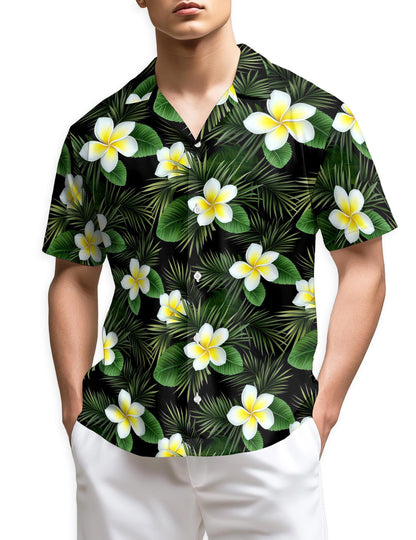 Azhawaiian Plumeria Pattern Hawaiian Shirt for Men