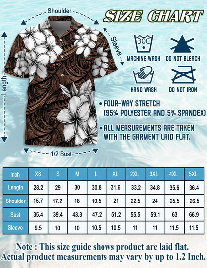 Plumeria Tribe Hawaiian Shirt for Men, Button Down Aloha Shirt - Azhawaiian