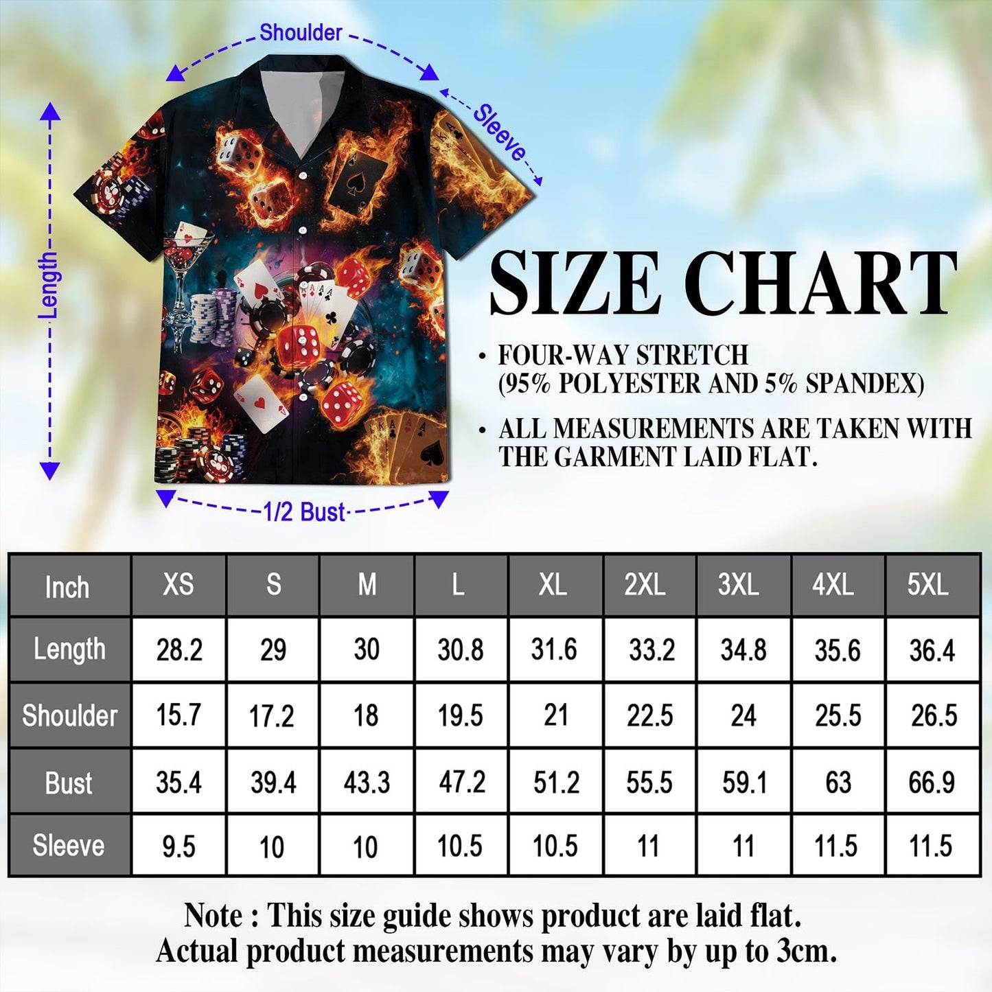 Poker Fire Hawaiian Shirt for Men, Button Down Aloha Shirt - Azhawaiian