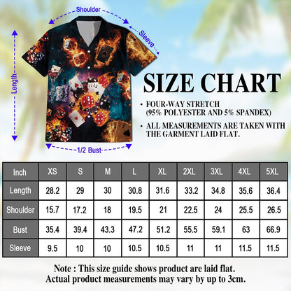 Poker Fire Hawaiian Shirt for Men, Button Down Aloha Shirt - Azhawaiian