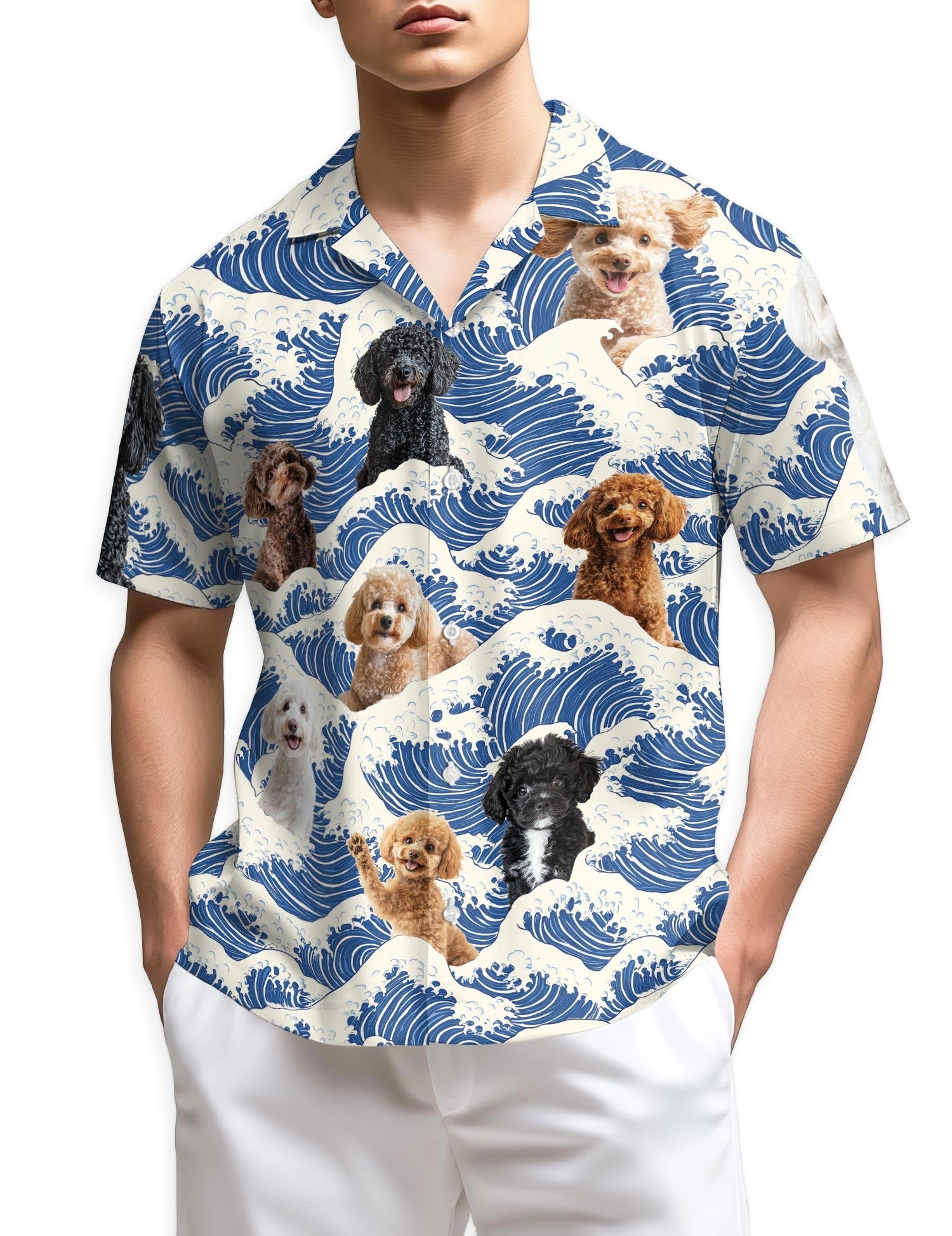 Azhawaiian Poodle Hawaiian Shirt for Men