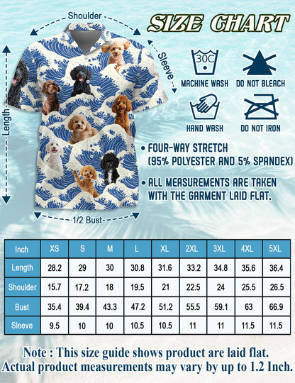 Poodle Hawaiian Shirt for Men, Button Down Aloha Shirt - Azhawaiian