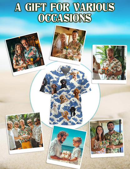 Poodle Hawaiian Shirt for Men, Button Down Aloha Shirt - Azhawaiian