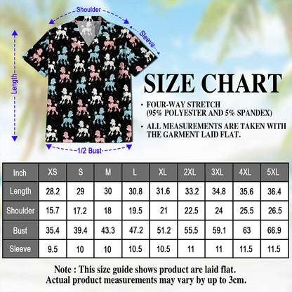 Poodle Pattern Hawaiian Shirt for Men, Button Down Aloha Shirt - Azhawaiian