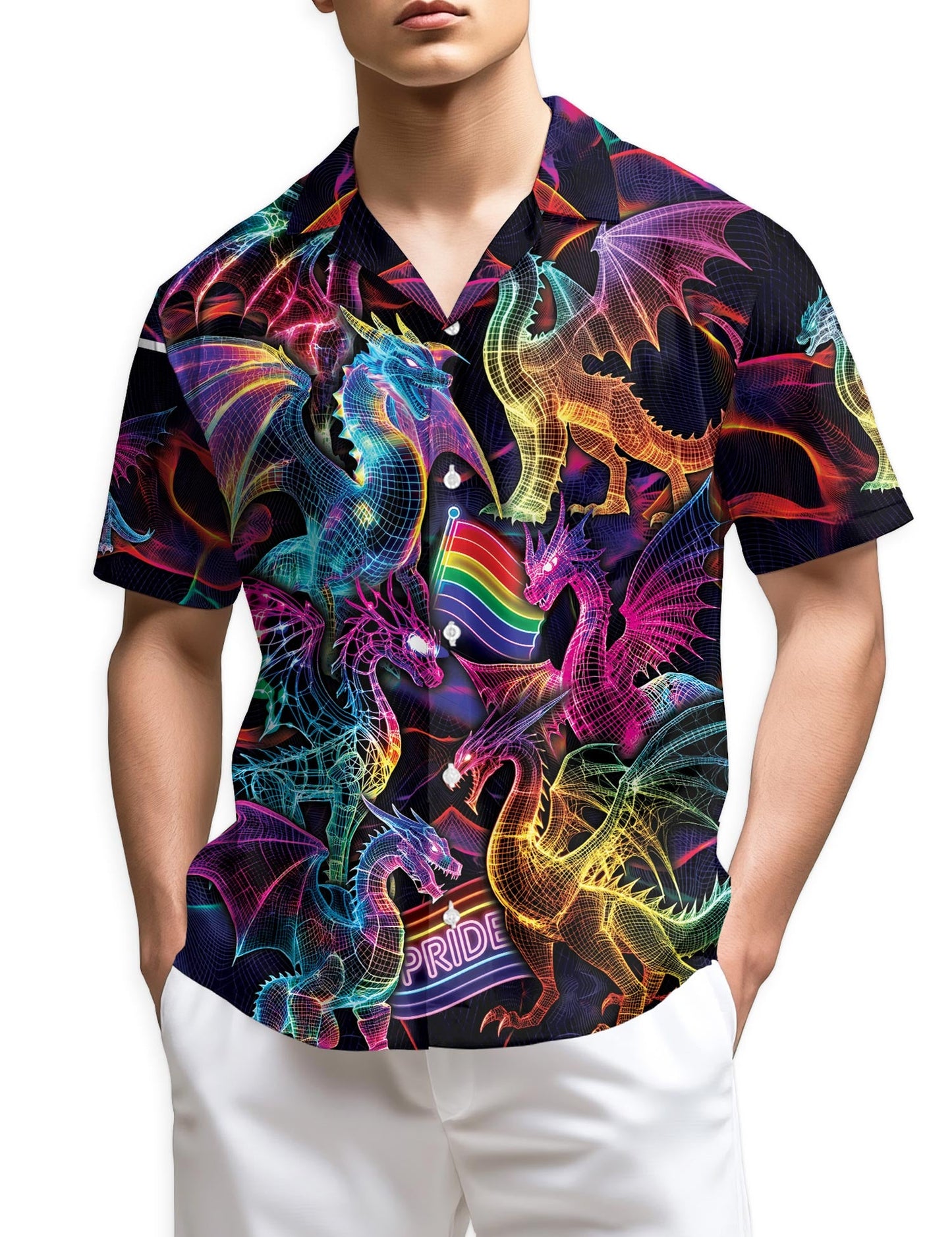 Azhawaiian Pride Dragon Hawaiian Shirt for Men