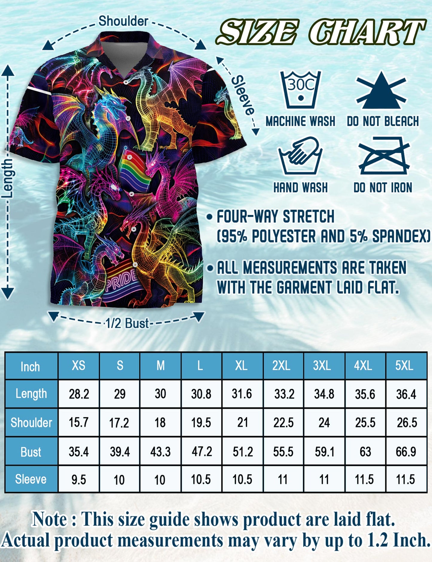 Pride Dragon Hawaiian Shirt for Men, Button Down Aloha Shirt - Azhawaiian