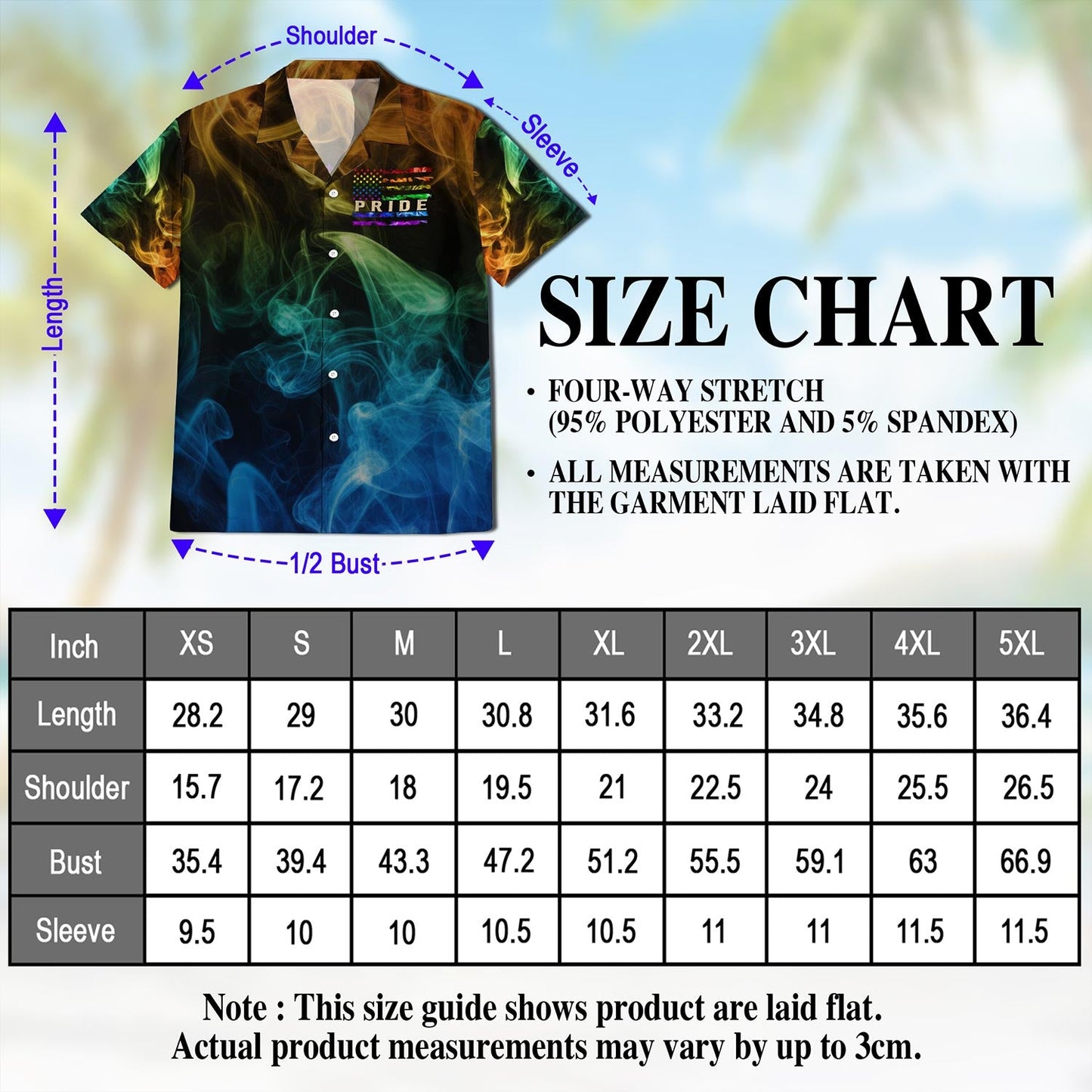 Pride Smoke Rainbow USA Flag Hawaiian Shirt for Men, Button Down Aloha Shirt - Azhawaiian