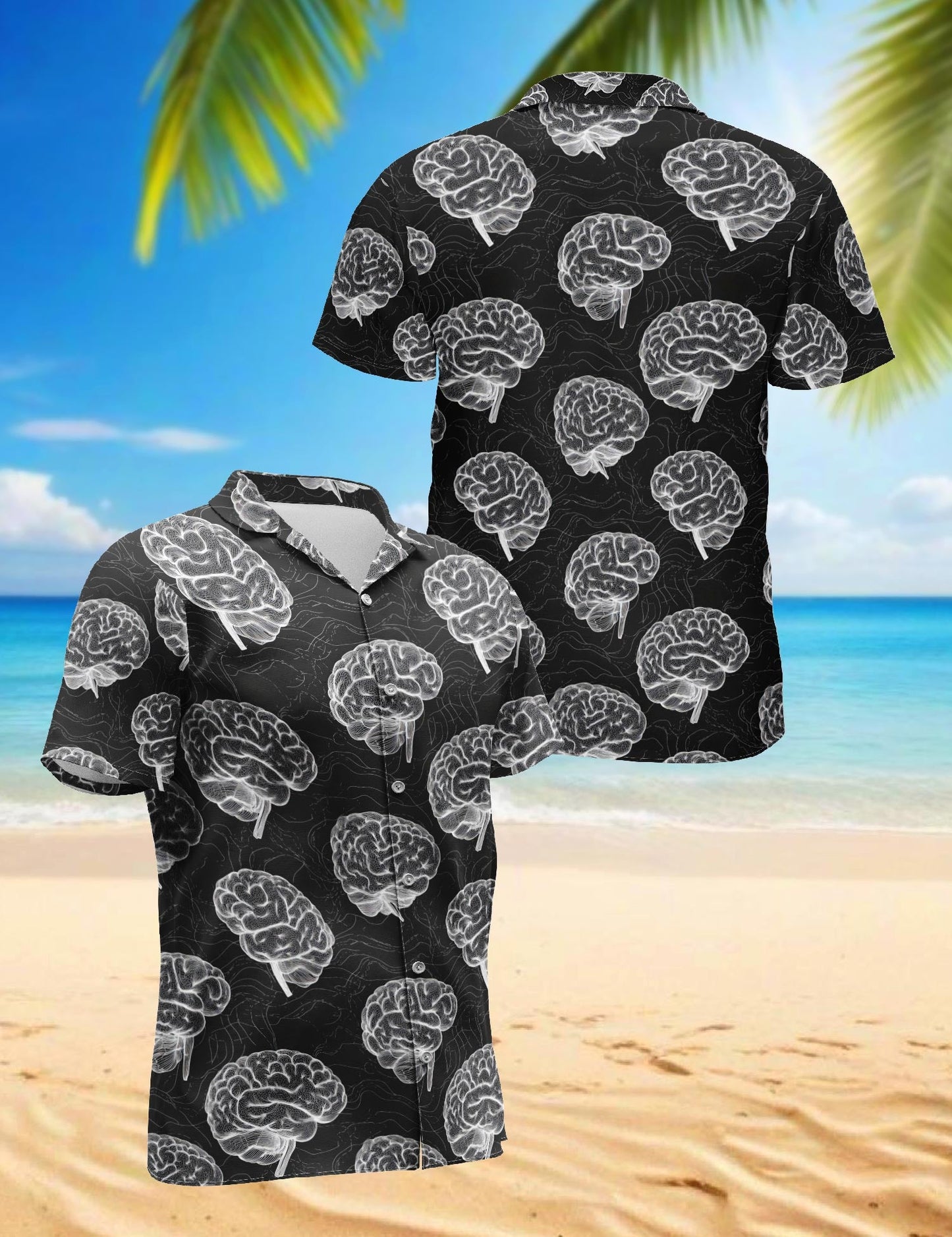 Psychology Pattern Hawaiian Shirt for Men, Button Down Aloha Shirt - Azhawaiian