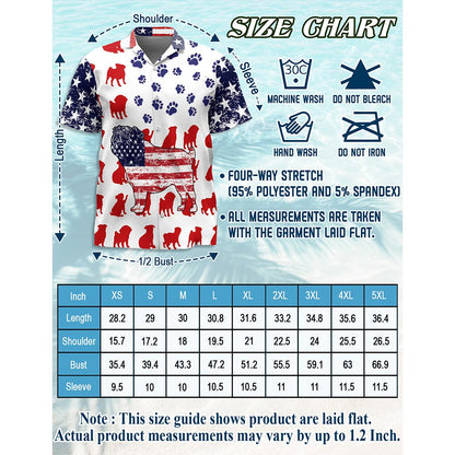 Pug Flag Hawaiian Shirt for Men, Button Down Aloha Shirt - Azhawaiian