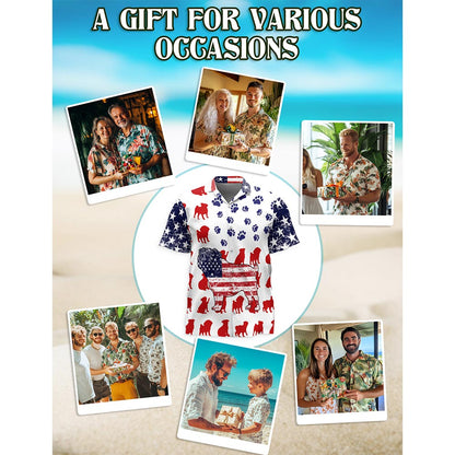 Pug Flag Hawaiian Shirt for Men, Button Down Aloha Shirt - Azhawaiian