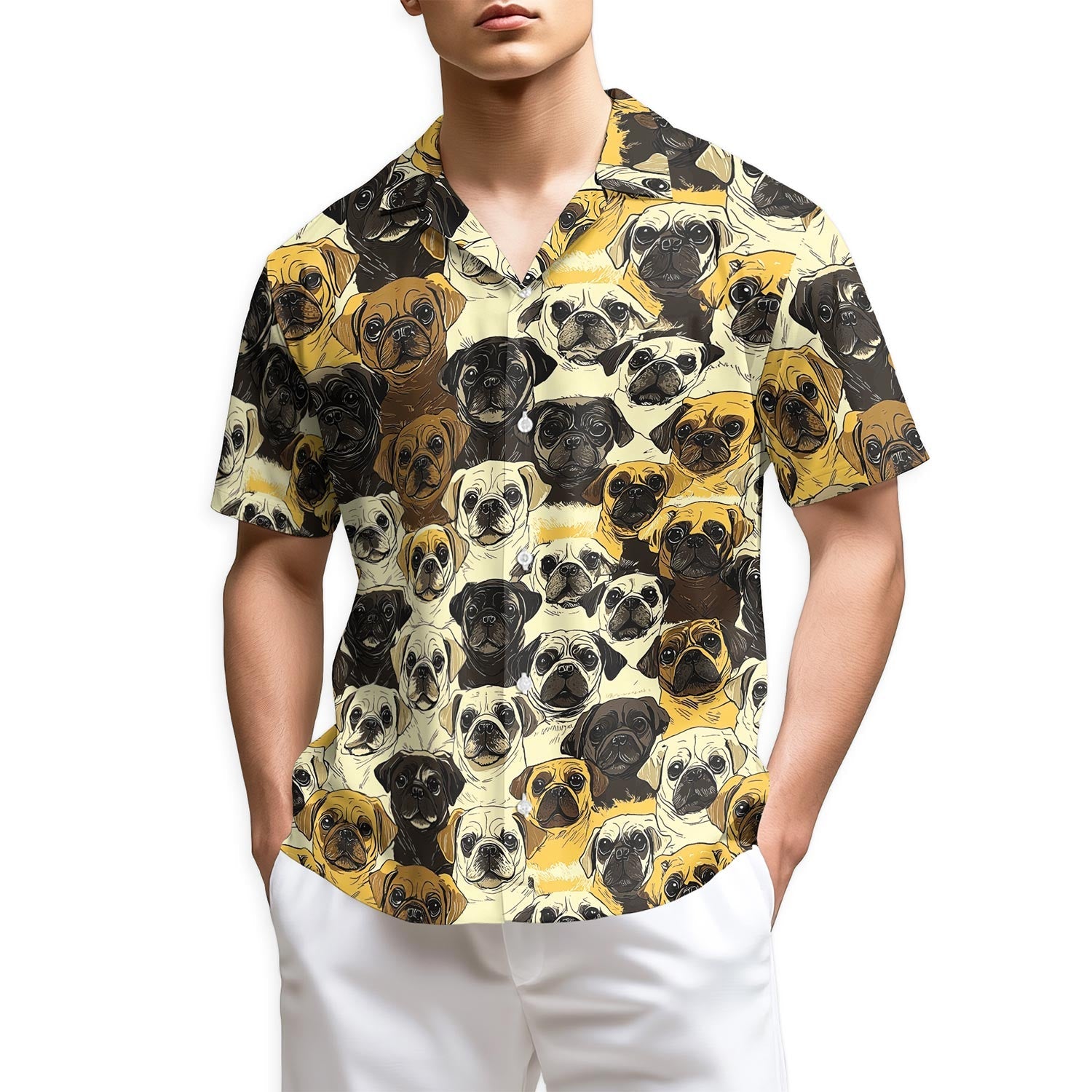 Azhawaiian Pug Hawaiian Shirt for Men