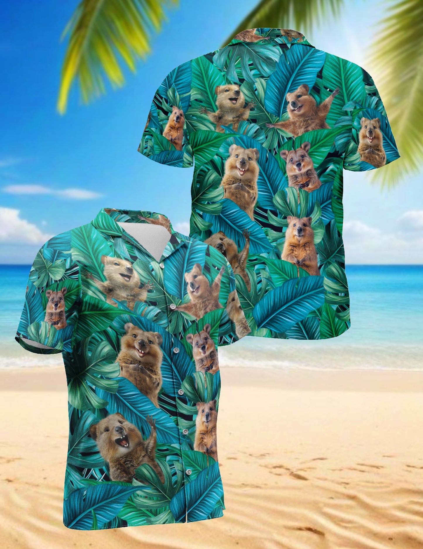 Quokka Hawaiian Shirt for Men, Button Down Aloha Shirt - Azhawaiian