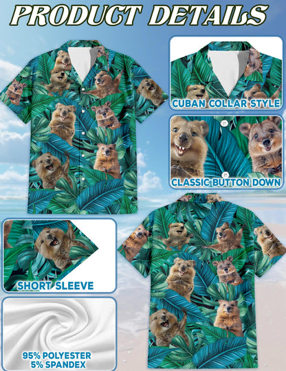 Quokka Hawaiian Shirt for Men, Button Down Aloha Shirt - Azhawaiian