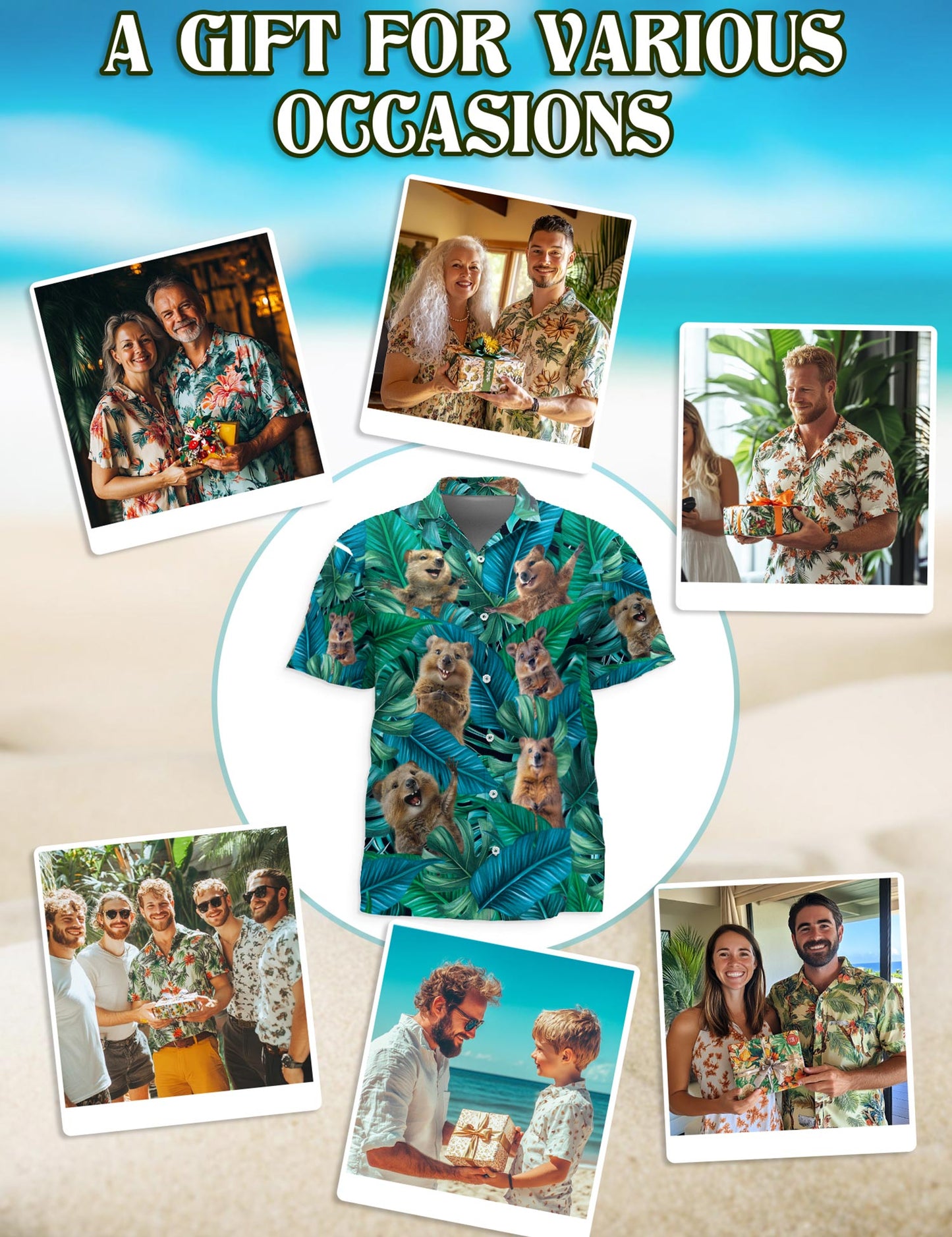 Quokka Hawaiian Shirt for Men, Button Down Aloha Shirt - Azhawaiian