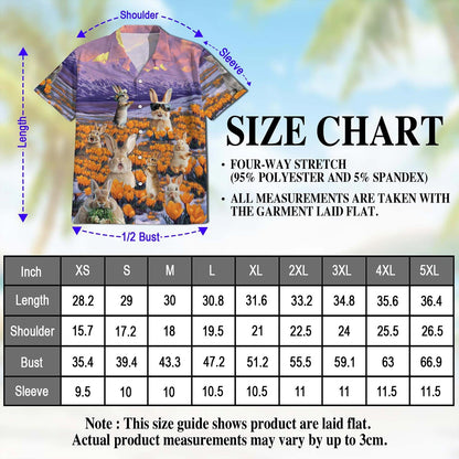 Rabbits In The Snow Hawaiian Shirt for Men, Button Down Aloha Shirt - Azhawaiian