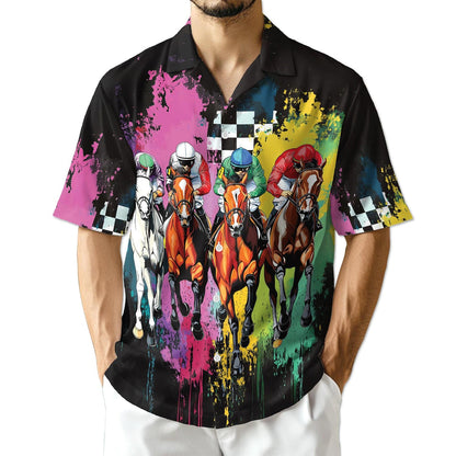 Azhawaiian Racing Horse Hawaiian Shirt for Men