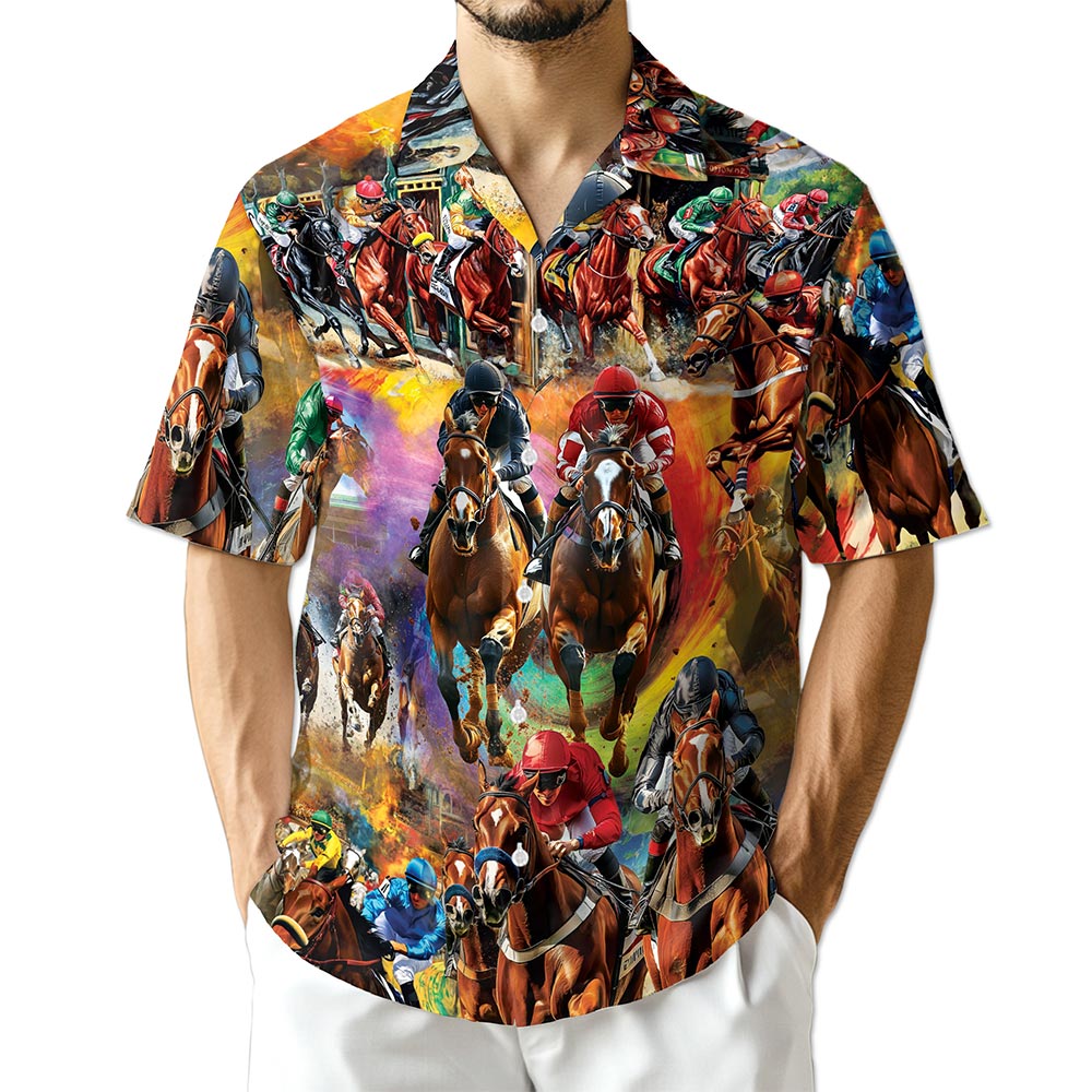 Azhawaiian Racing Horse Hawaiian Shirt for Men