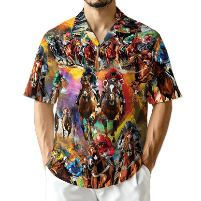 Azhawaiian Racing Horse Hawaiian Shirt for Men