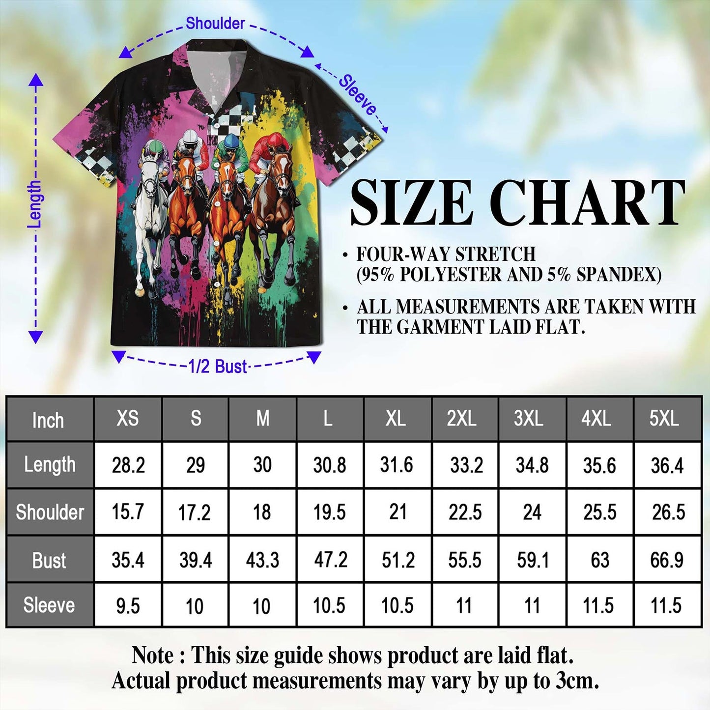 Racing Horse Hawaiian Shirt for Men, Button Down Aloha Shirt - Azhawaiian