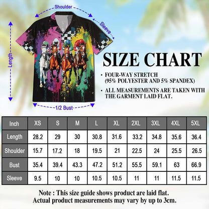 Racing Horse Hawaiian Shirt for Men, Button Down Aloha Shirt - Azhawaiian