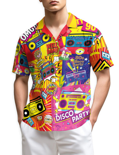 Azhawaiian Radio Music Pop Art Hawaiian Shirt for Men