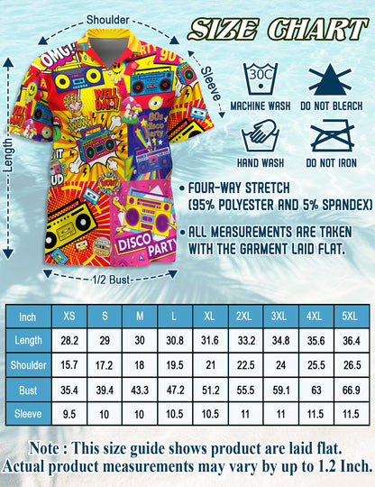 Radio Music Pop Art Hawaiian Shirt for Men, Button Down Aloha Shirt - Azhawaiian