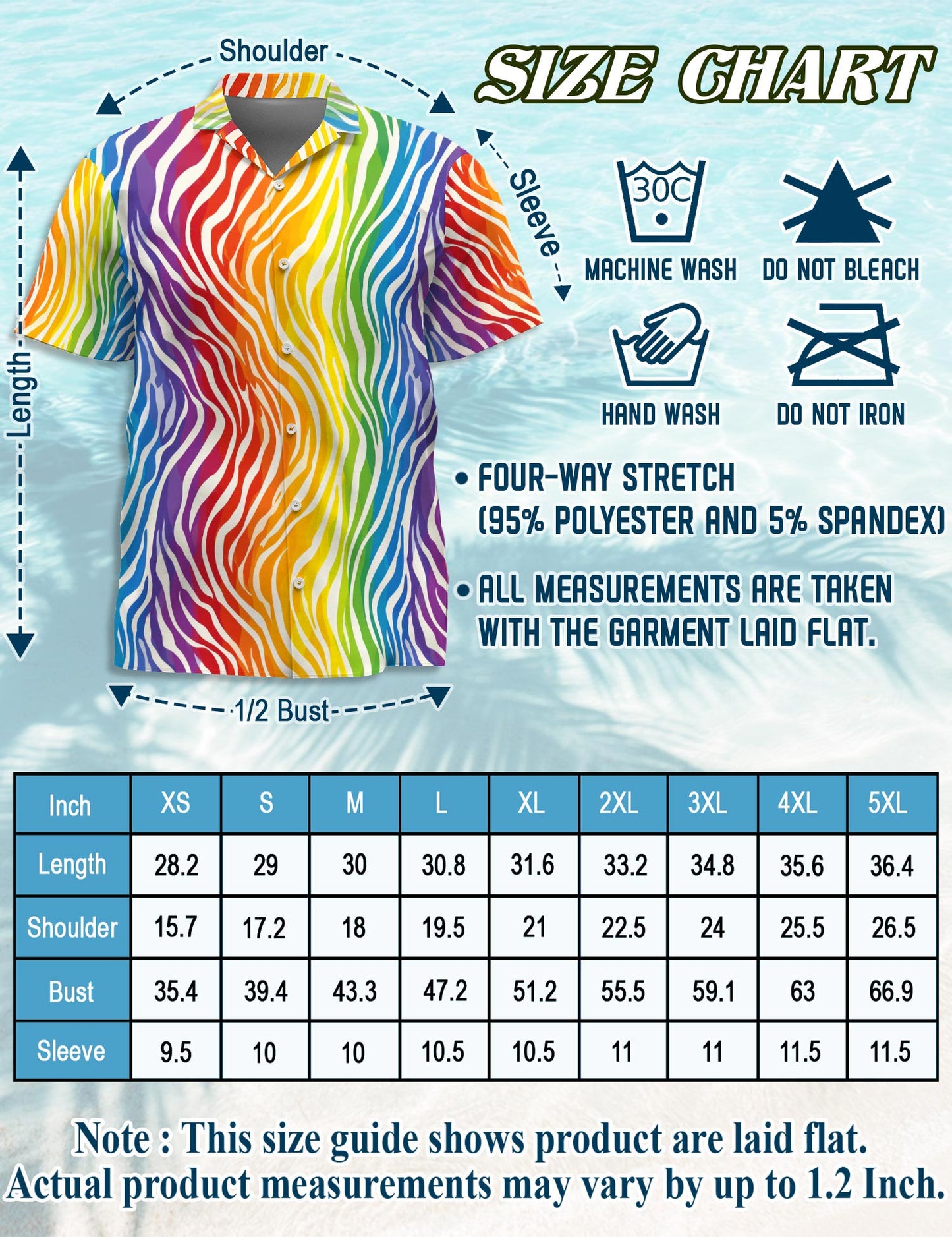 Rainbow Zebra Pattern Hawaiian Shirt for Men, Button Down Aloha Shirt - Azhawaiian