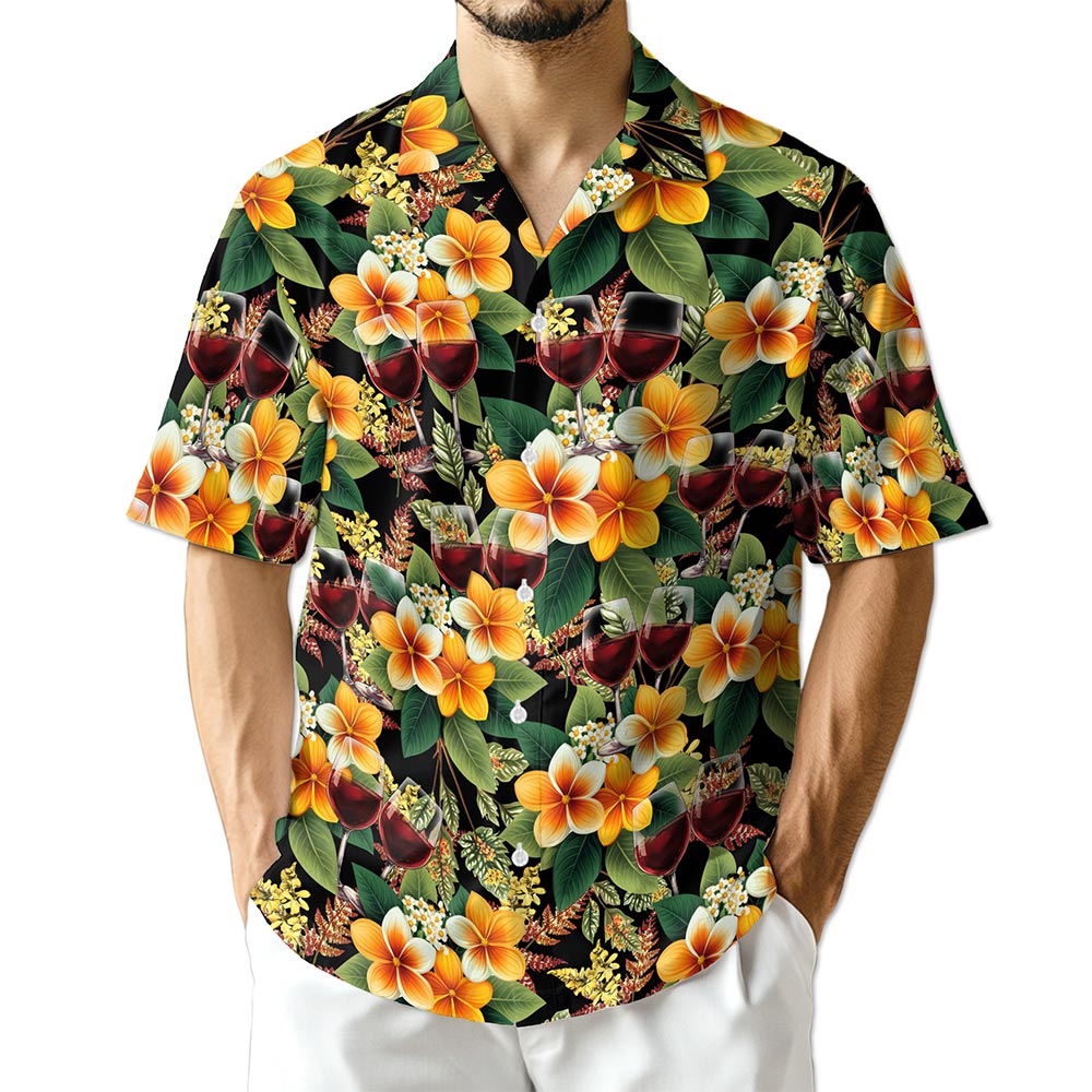 Azhawaiian Red Wine Hawaiian Shirt for Men
