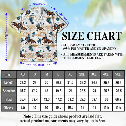 Reining Horse Hawaiian Shirt for Men, Button Down Aloha Shirt - Azhawaiian