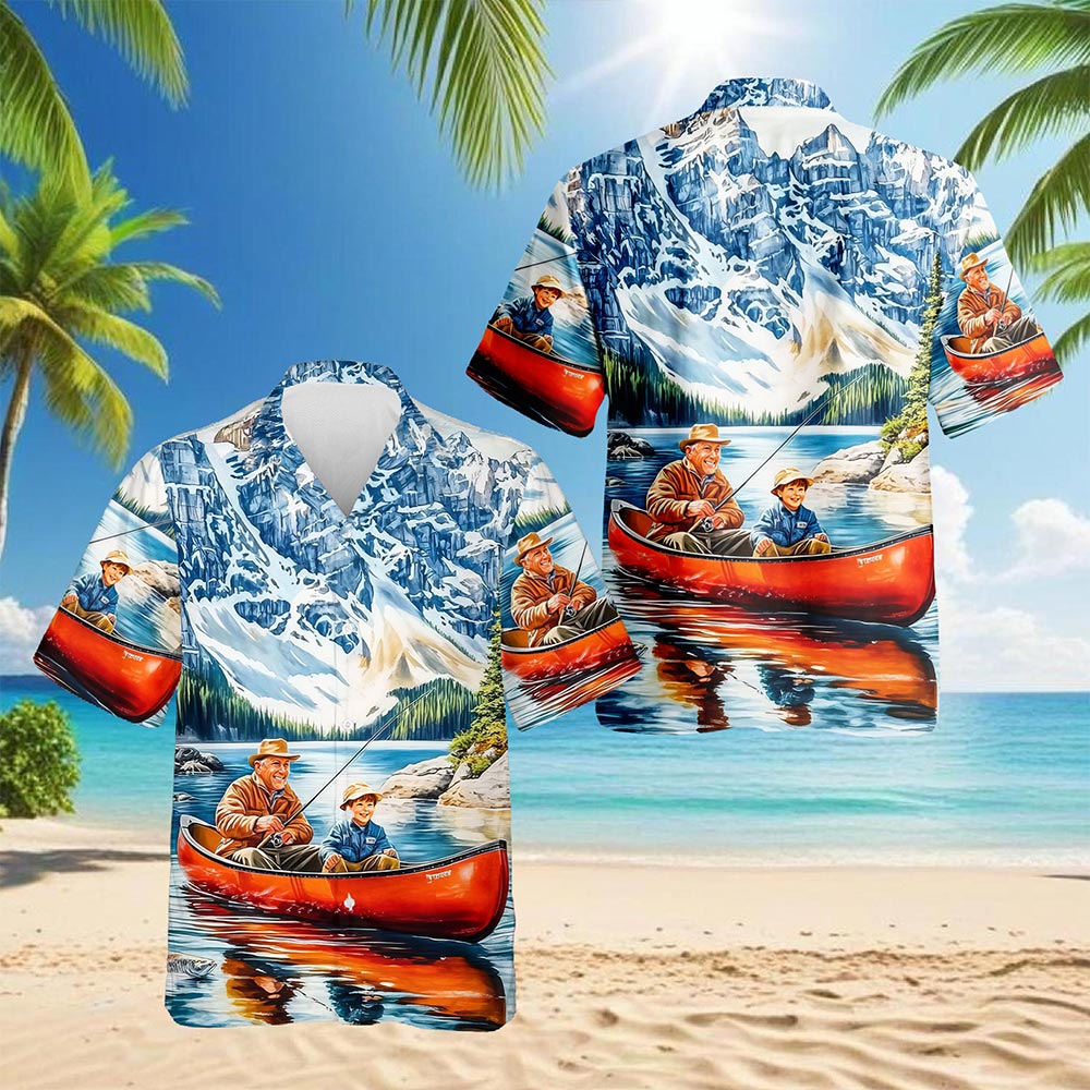 Retired Fishing Hawaiian Shirt for Men, Button Down Aloha Shirt - Azhawaiian