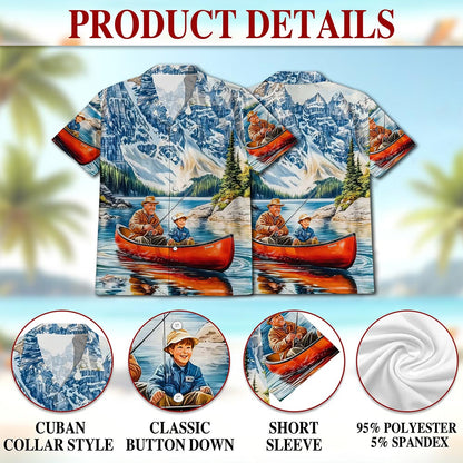 Retired Fishing Hawaiian Shirt for Men, Button Down Aloha Shirt - Azhawaiian