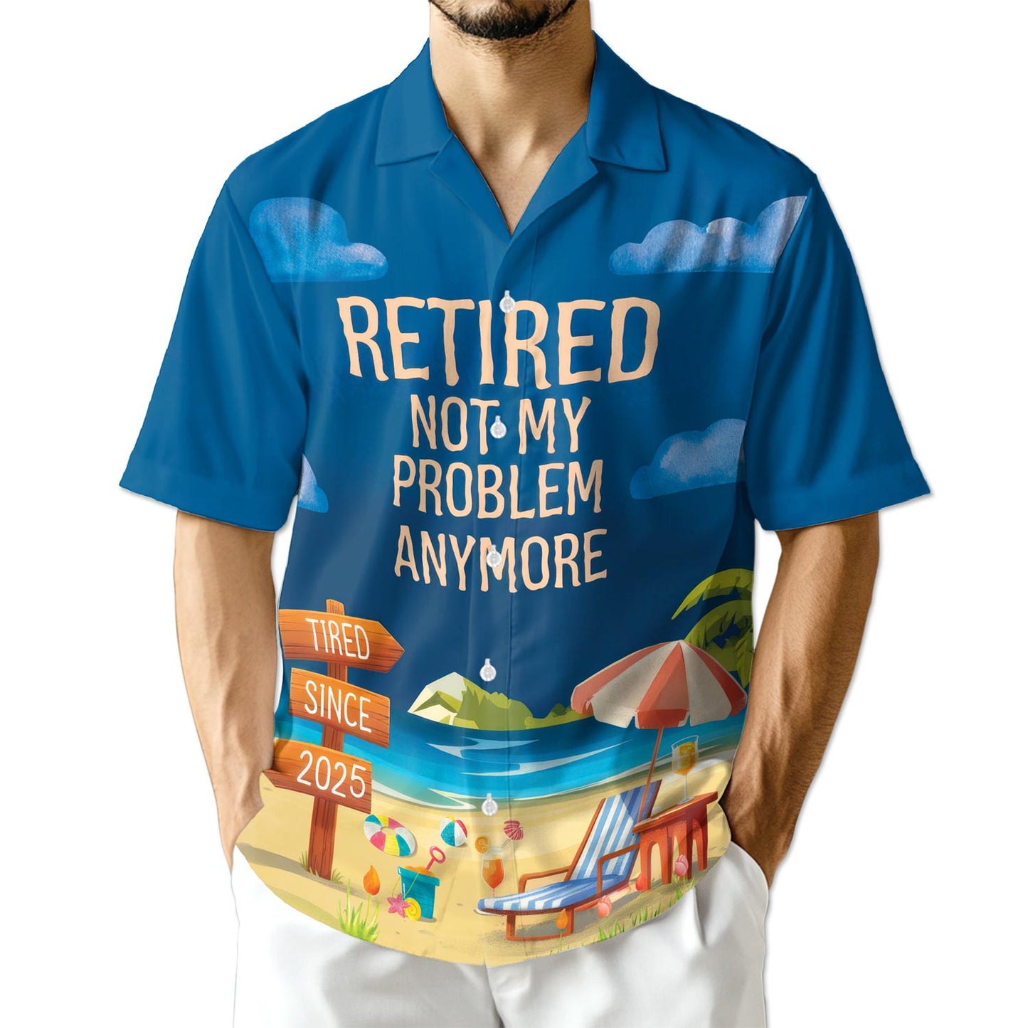 Azhawaiian Retired Not My Problem Anymore Hawaiian Shirt for Men