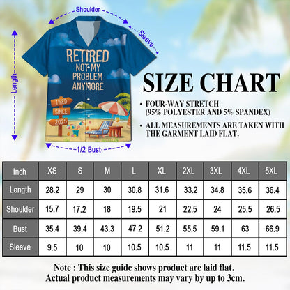 Retired Not My Problem Anymore Hawaiian Shirt for Men, Button Down Aloha Shirt - Azhawaiian