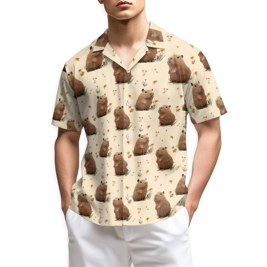 Azhawaiian Retro Capybara Hawaiian Shirt for Men
