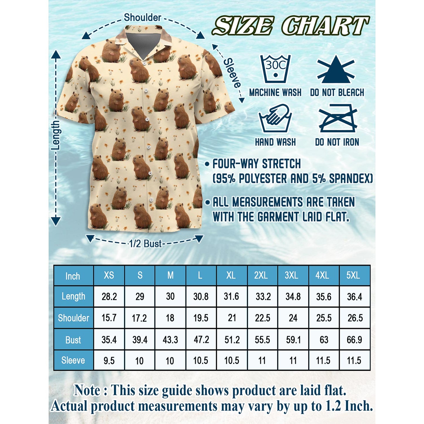 Retro Capybara Hawaiian Shirt for Men, Button Down Aloha Shirt - Azhawaiian