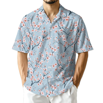 Azhawaiian Retro Cherry Blossom Hawaiian Shirt for Men