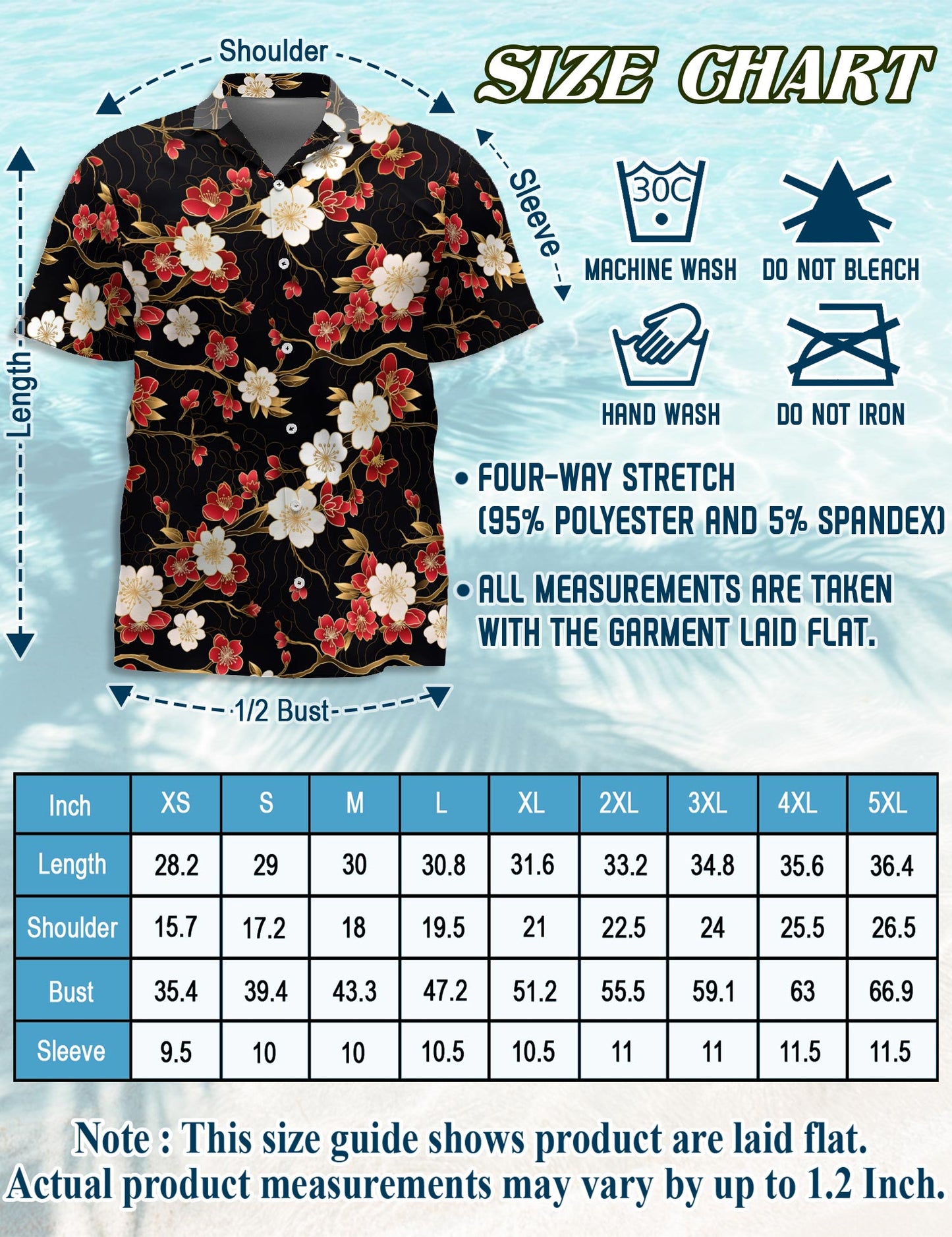 Retro Cherry Blossom Hawaiian Shirt for Men, Button Down Aloha Shirt - Azhawaiian