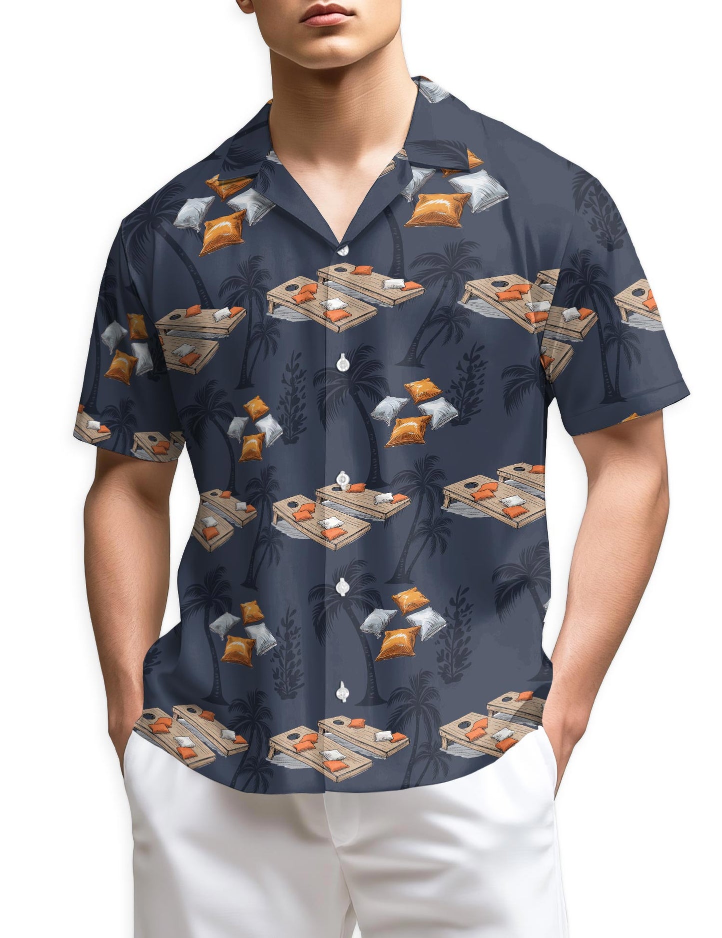 Azhawaiian Retro Cornhole Tree Hawaiian Shirt for Men