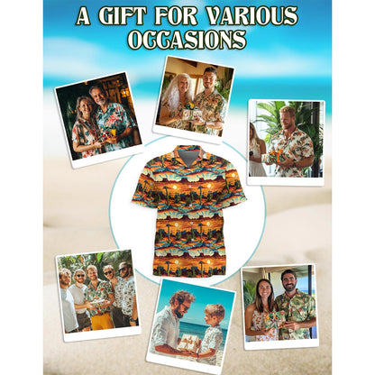 Retro Desert Hawaiian Shirt for Men, Button Down Aloha Shirt - Azhawaiian