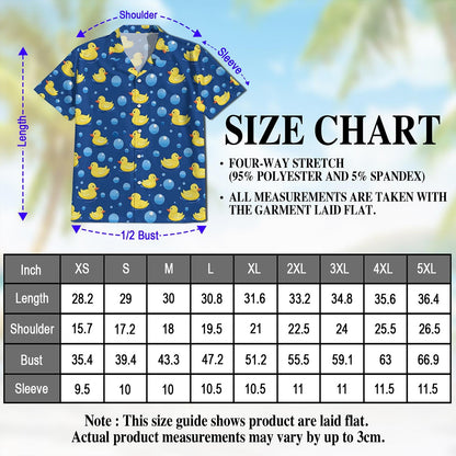 Retro Duck Hawaiian Shirt for Men, Button Down Aloha Shirt - Azhawaiian