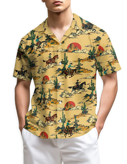 Azhawaiian Retro Horse Cowboy Hawaiian Shirt for Men