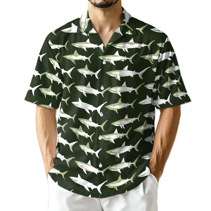 Azhawaiian Retro Shark Hawaiian Shirt for Men