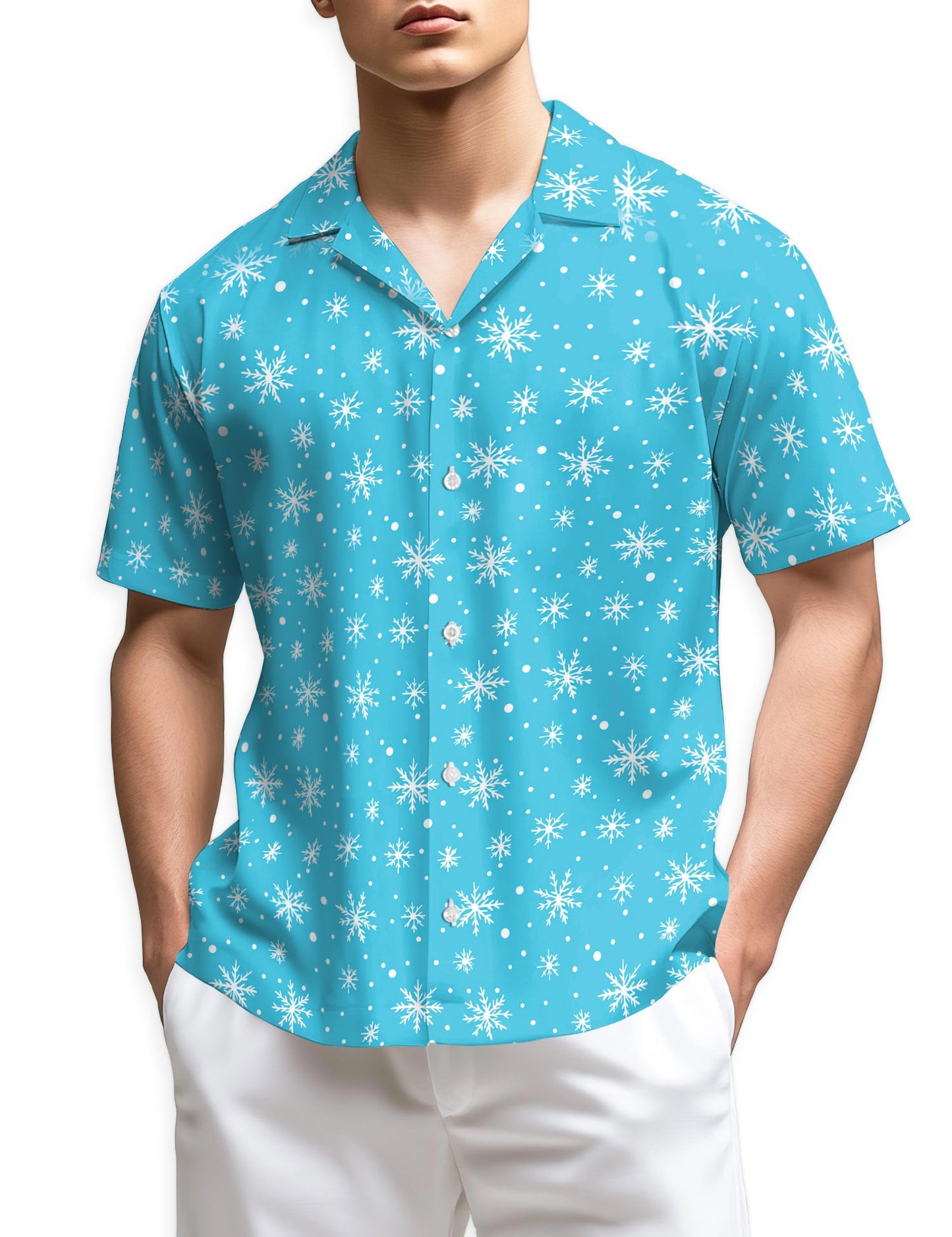 Azhawaiian Retro Snowflake Hawaiian Shirt for Men