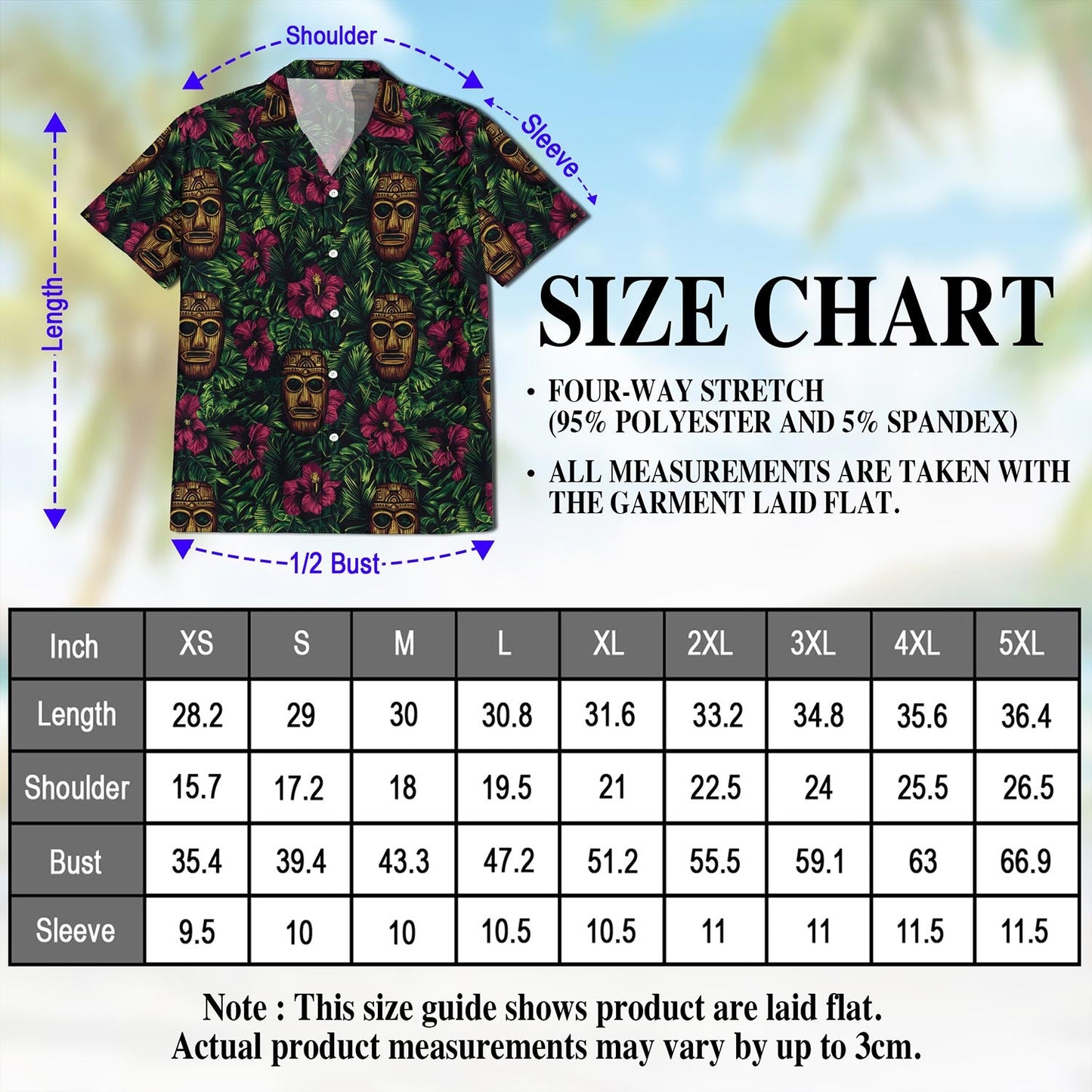 Retro Tiki Mask Hawaiian Shirt for Men, Button Down Aloha Shirt - Azhawaiian
