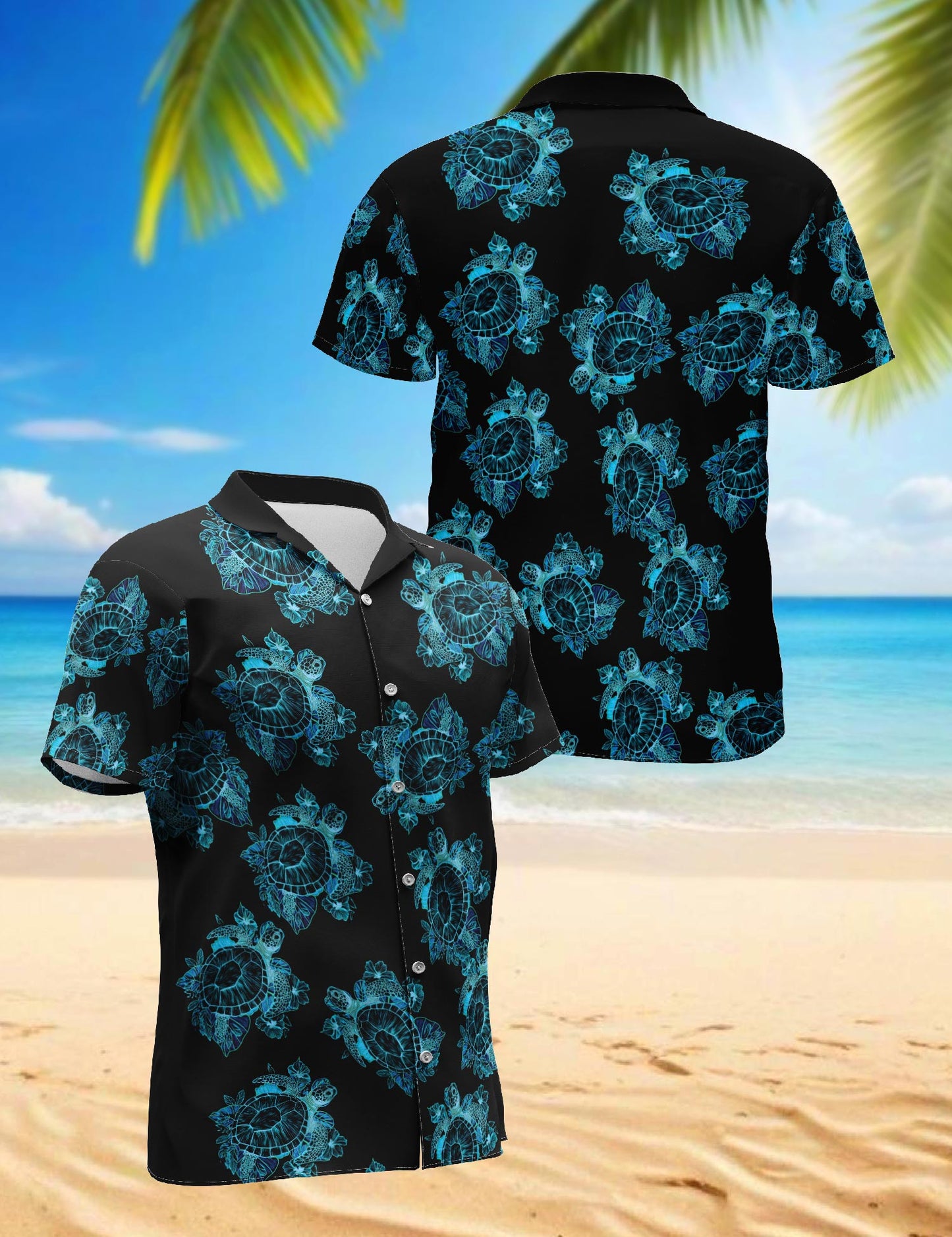Azhawaiian Retro Turtle Summer Hawaiian Shirt for Men