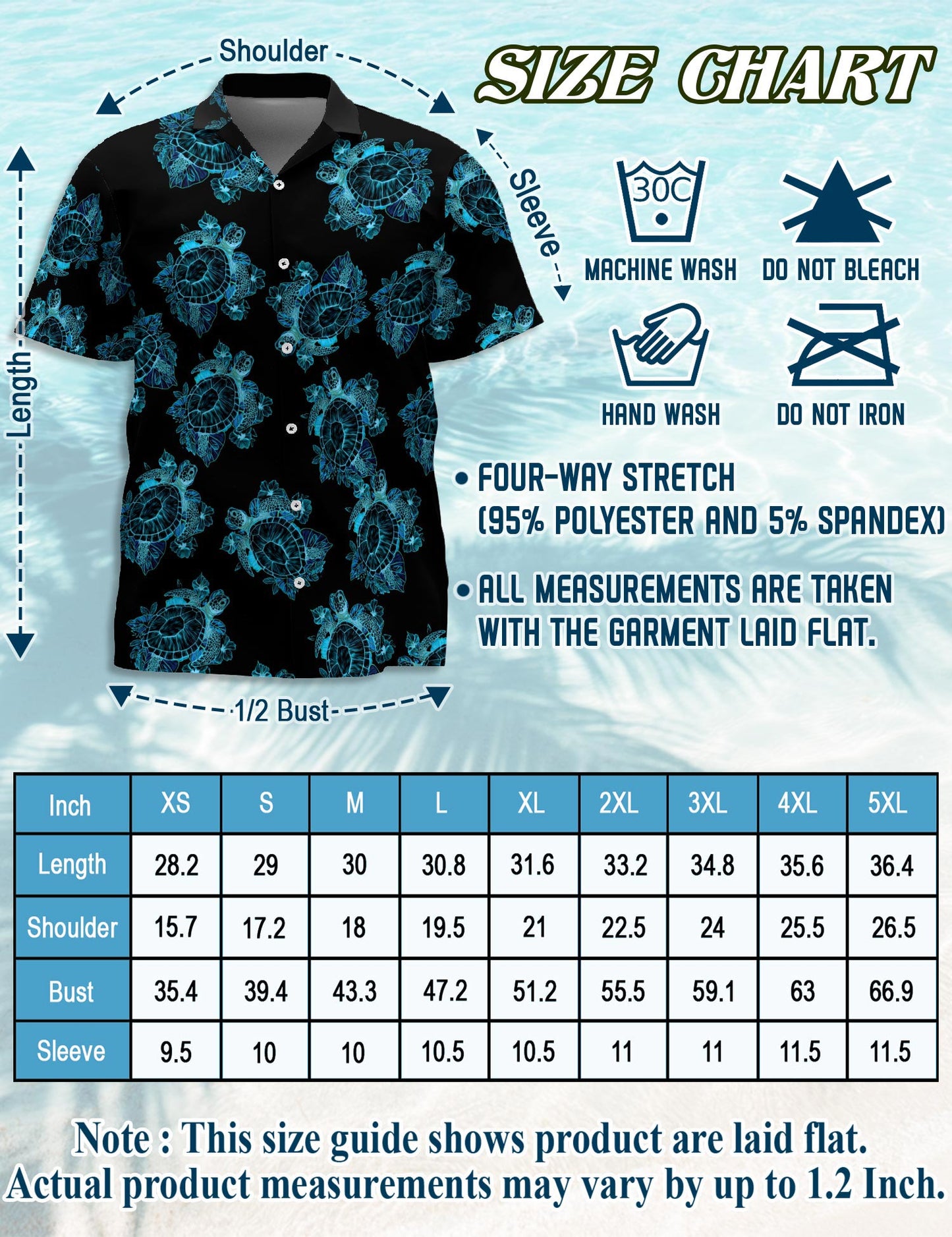 Retro Turtle Summer Hawaiian Shirt for Men, Button Down Aloha Shirt - Azhawaiian