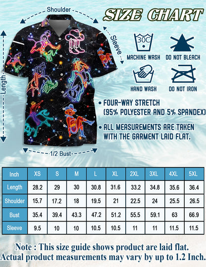 Riding Cow Neon Love Hawaiian Shirt for Men, Button Down Aloha Shirt - Azhawaiian
