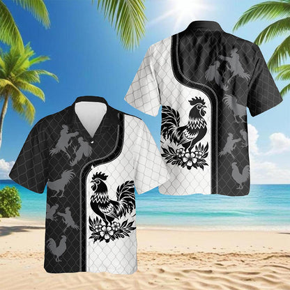 Rooster Hawaiian Shirt for Men, Button Down Aloha Shirt - Azhawaiian