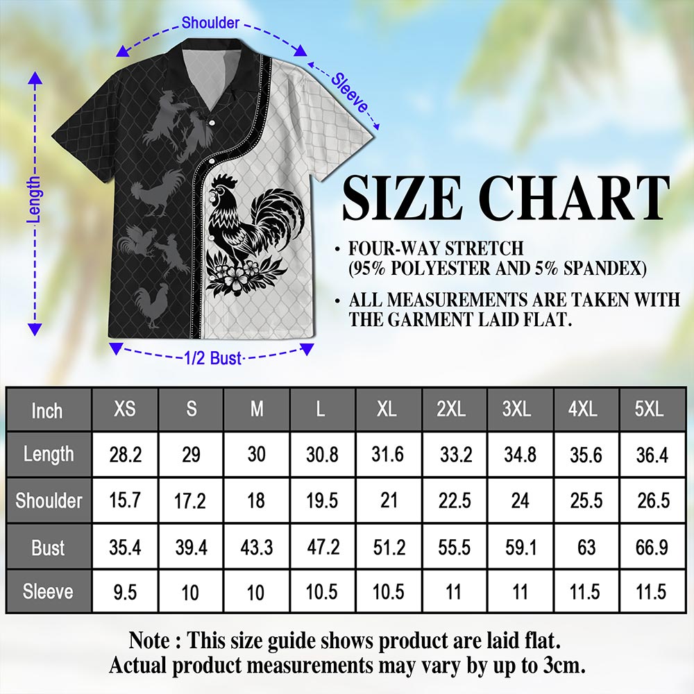 Rooster Hawaiian Shirt for Men, Button Down Aloha Shirt - Azhawaiian