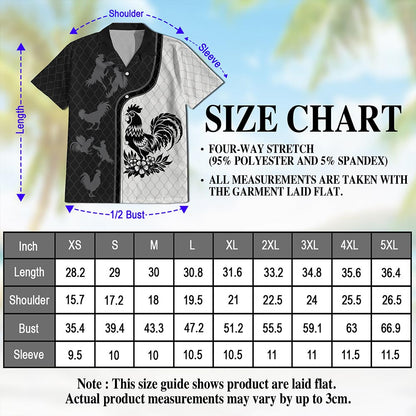 Rooster Hawaiian Shirt for Men, Button Down Aloha Shirt - Azhawaiian